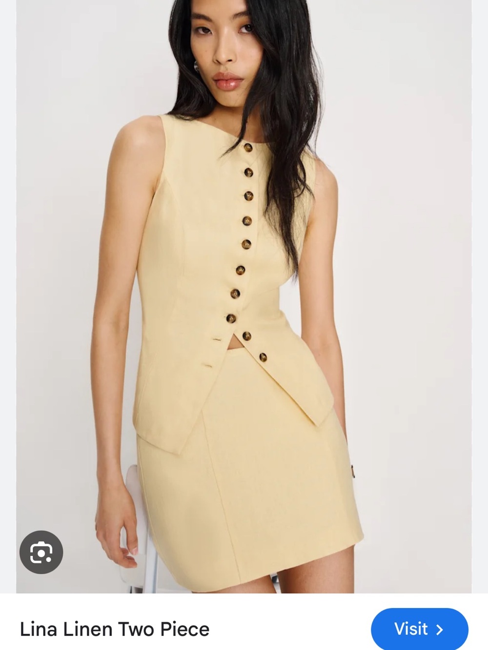 Reformation Lina Linen Set in Yellow - sold out!